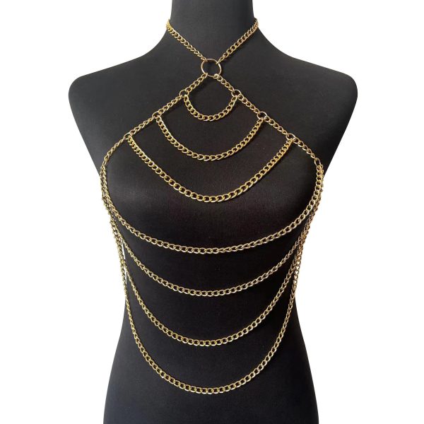 Sultry Hollow Chain Body Jewelry: Sexy Multi-Layer Party Body Chain DL0014 - Image 6