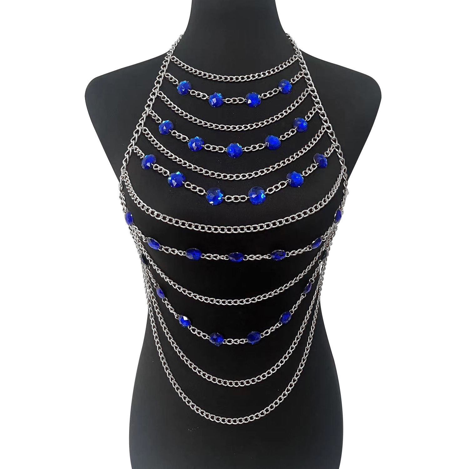 Hot Blue Diamond Tassel Body Chain - Nightclub Rave Fashion DL0017 - Image 5