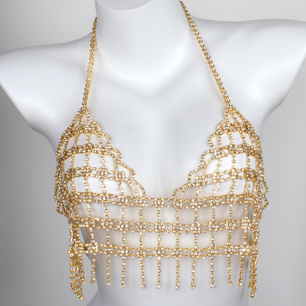 Rhinestone Body Chain: Sexy Tassel Bra Chest Jewelry for Nightclub - Image 6