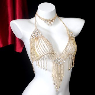 Luxury Rhinestone Body Chain: Diamond Tassel Chest Jewelry for Stage