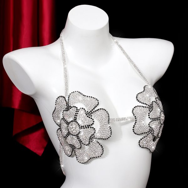 Diamond Flower Body Chain: Sexy Rhinestone Bra for Club & Beach - Image 2