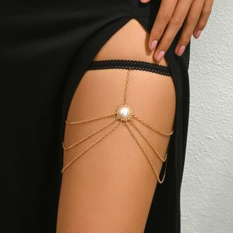 Pearl Donut Leg Chain: Sexy Body Chain for Women