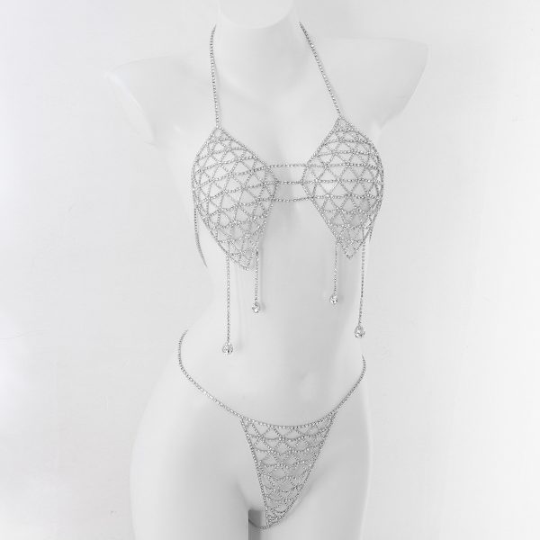 Rhinestone Bikini Bra Body Chain - Sexy Beach Nightclub Jewelry - Image 3