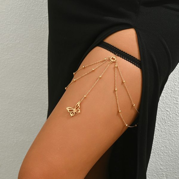 Boho Butterfly Leg Chain - Multi-Layered Tassel Thigh Jewelry - Image 2