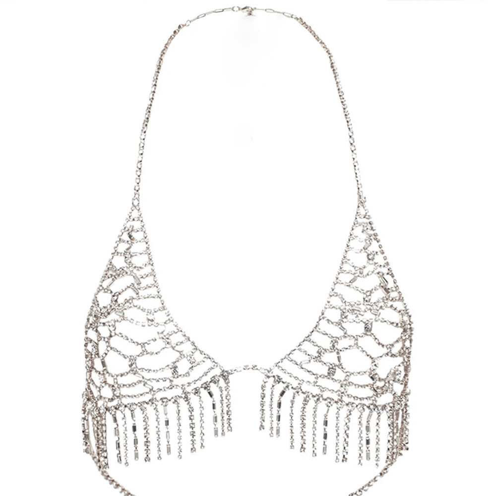 Rhinestone Body Chain: Sexy Tassel Chest Jewelry for Women Nightclub - Image 5
