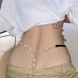 Diamond Body Chain Lingerie: Sexy Mesh Thong for Club & USA/Europe