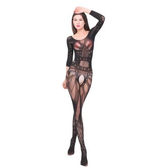 Sexy Hollow Net Bodystocking - Jacquard One-Piece Lingerie