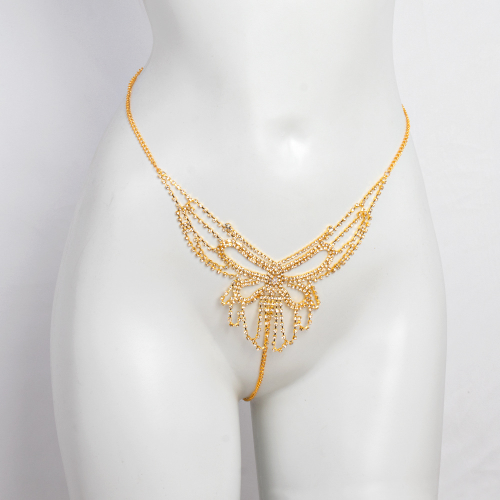 Pink Diamond Butterfly Body Chain - Sexy Rhinestone Bikini Jewelry - Image 5