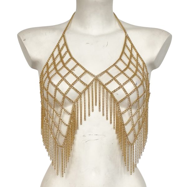 Diamond Mesh Body Chain: Sexy Tassel Hollow Chest Chain for Summer - Image 5