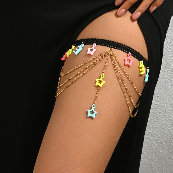 Dopamine Star Thigh Ring: Summer Hollow Chain Body Jewelry