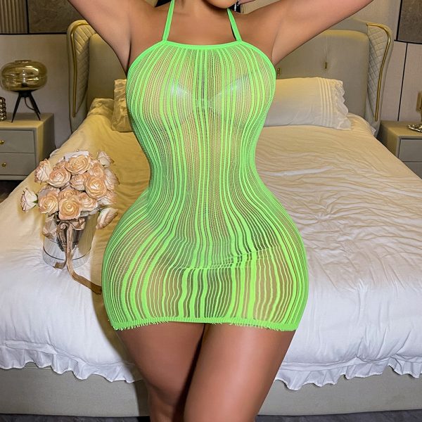 Fruit Green Mesh Lingerie: Sexy Jacquard Hip Skirt & European Style