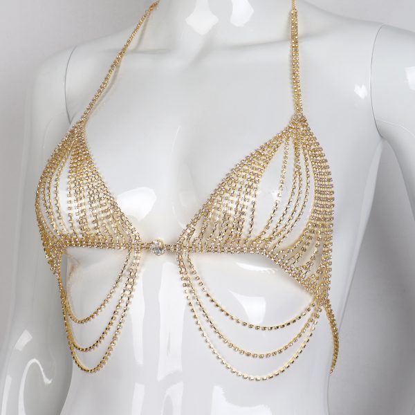 Rhinestone Tassel Body Chain: Sexy Bikini Bra Chest Jewelry - Image 4