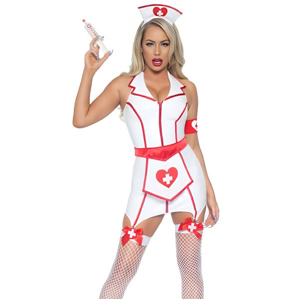 Sexy Halloween Nurse Costume Plus Size - Tempting Roleplay Outfit - Image 3