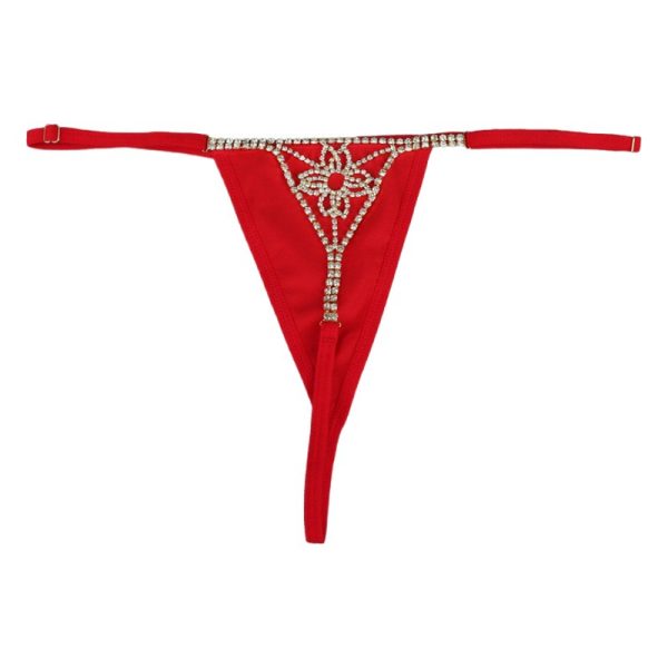 Rhinestone Flower Body Chain Thong - Sexy European American Body Jewelry
