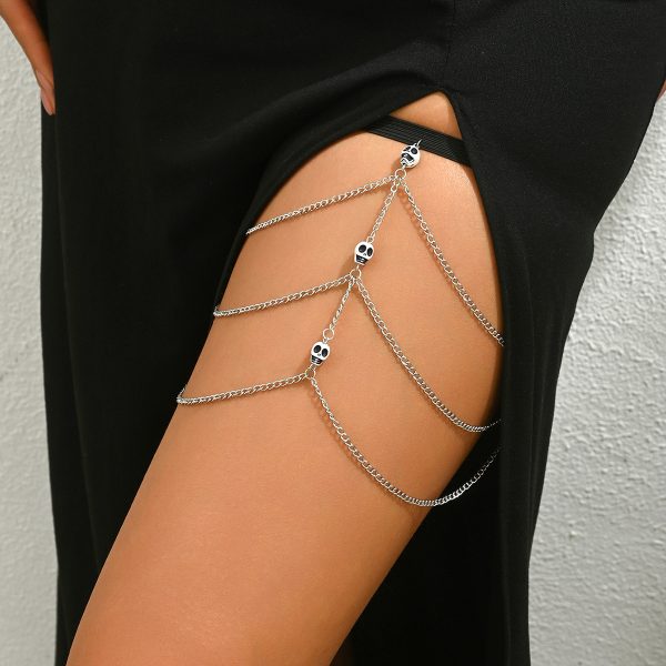 Skull Leg Chain: High-End Halloween Pendant - European American Accessories H0032 - Image 2