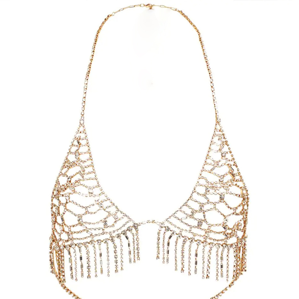Rhinestone Body Chain: Sexy Tassel Chest Jewelry for Women Nightclub - Image 3