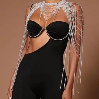 Rhinestone Body Chain: Sexy Tassel Shoulder Jewelry for Women