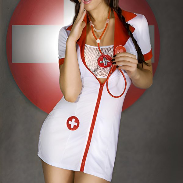 Sexy Nurse Lingerie Costume: Halloween Temptation Roleplay Outfit - Image 4