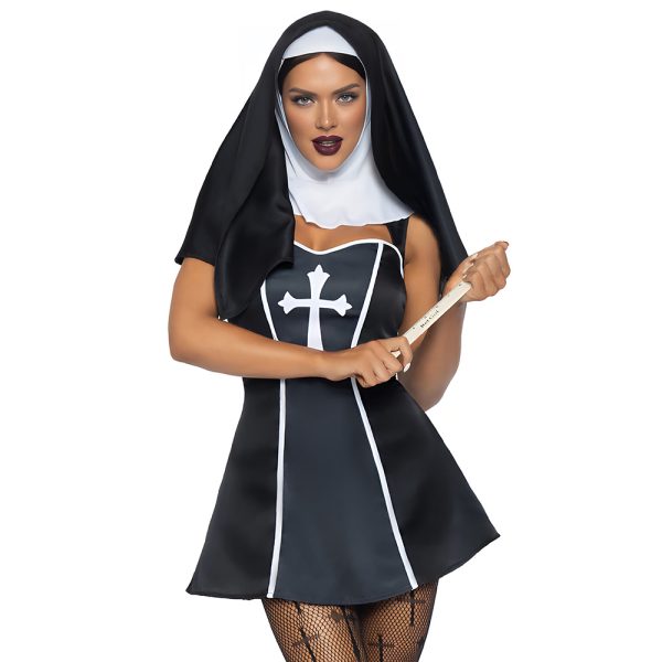 Sexy Nun Costume Halloween Cosplay - Temptation Dark Nun Uniform - Image 6