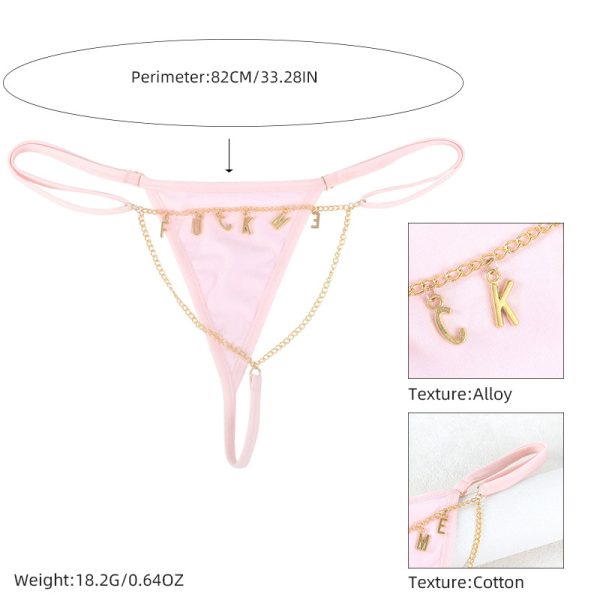 Custom Letter Thong: Sexy Personalized Initial Pendant Underwear - Image 4