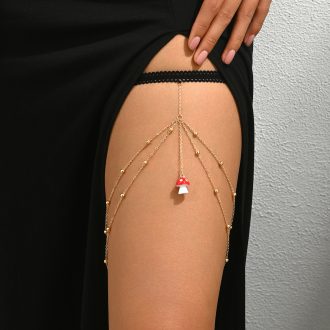 Mushroom Thigh Ring: Beaded Body Chain Jewelry for Hot Girls