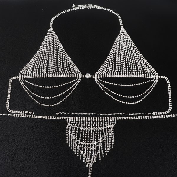 Rhinestone Tassel Body Chain: Sexy Bikini Bra Chest Jewelry - Image 12