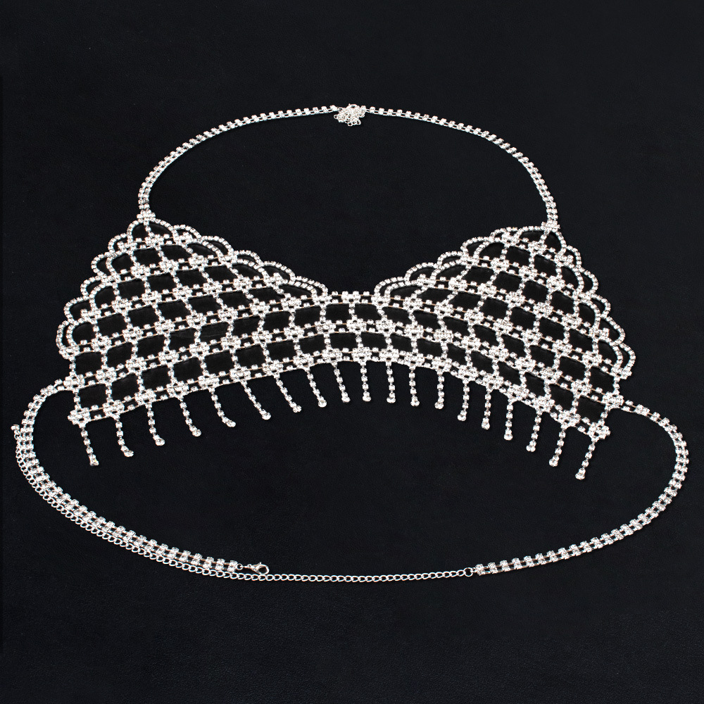Rhinestone Body Chain: Sexy Tassel Bra Chest Jewelry for Nightclub - Image 3