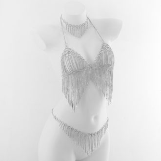 Diamond Tassel Body Chain: Luxury Nightclub Bikini Bra Necklace