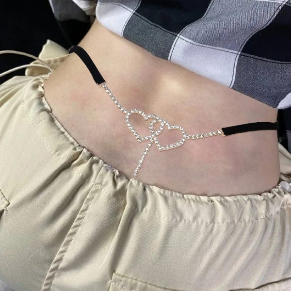 Valentine's Sexy Diamond Thong Body Chain: Exaggerated Gem Lingerie