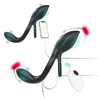 Adult products  Jason remote control APP double ring double shock men's silicone lock ring couple supplies