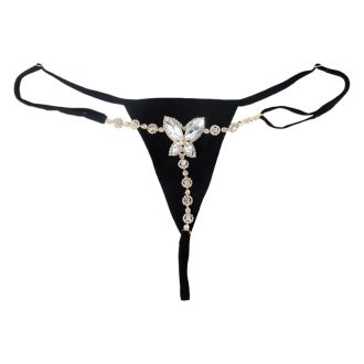 Diamond Butterfly Body Chain: Sexy Rhinestone Bikini Thong for Women