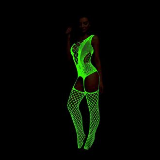 Luminous Mesh Lingerie: Sexy Hollow One-Piece Pajamas