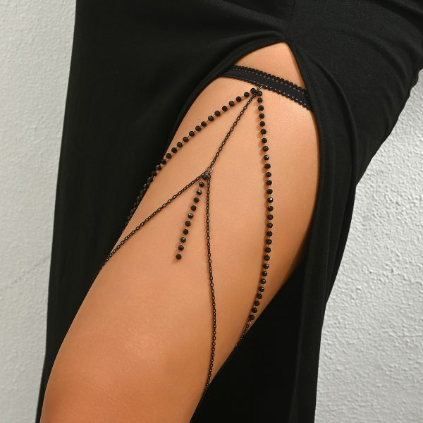 Black Rice Bead Thigh Ring - Hot Girl Personalized Jewelry H0034 - Image 2
