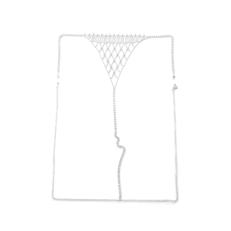 Rhinestone Body Chain G-String: Sexy Gem Lingerie Beach Body Jewelry - Image 6