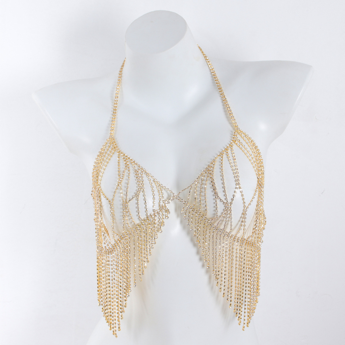 Rhinestone Body Chain: Sexy Tassel Chest Chain for Women - Image 8