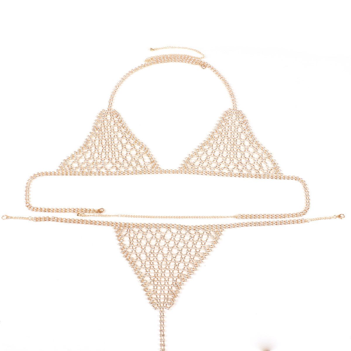 Sparkling Rhinestone Body Chain Lingerie Set: Sexy Nightclub Bra & G-String - Image 5