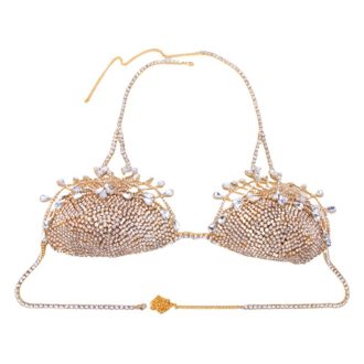 Rhinestone Body Chain: Sexy Flower Bikini Bra Jewelry for Nightclub