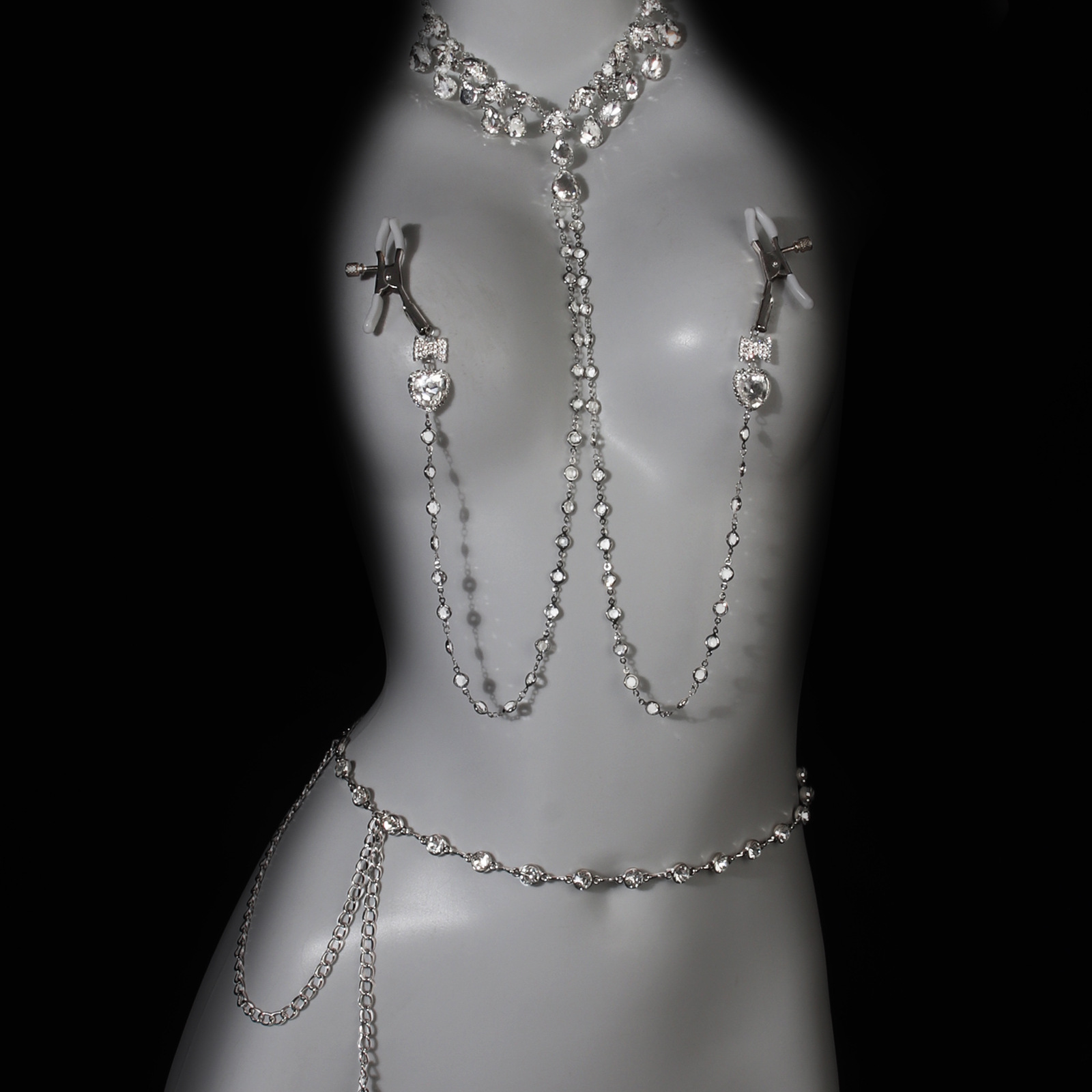 Diamond Bow Body Chain: Sexy Rhinestone Bikini Waist Jewelry