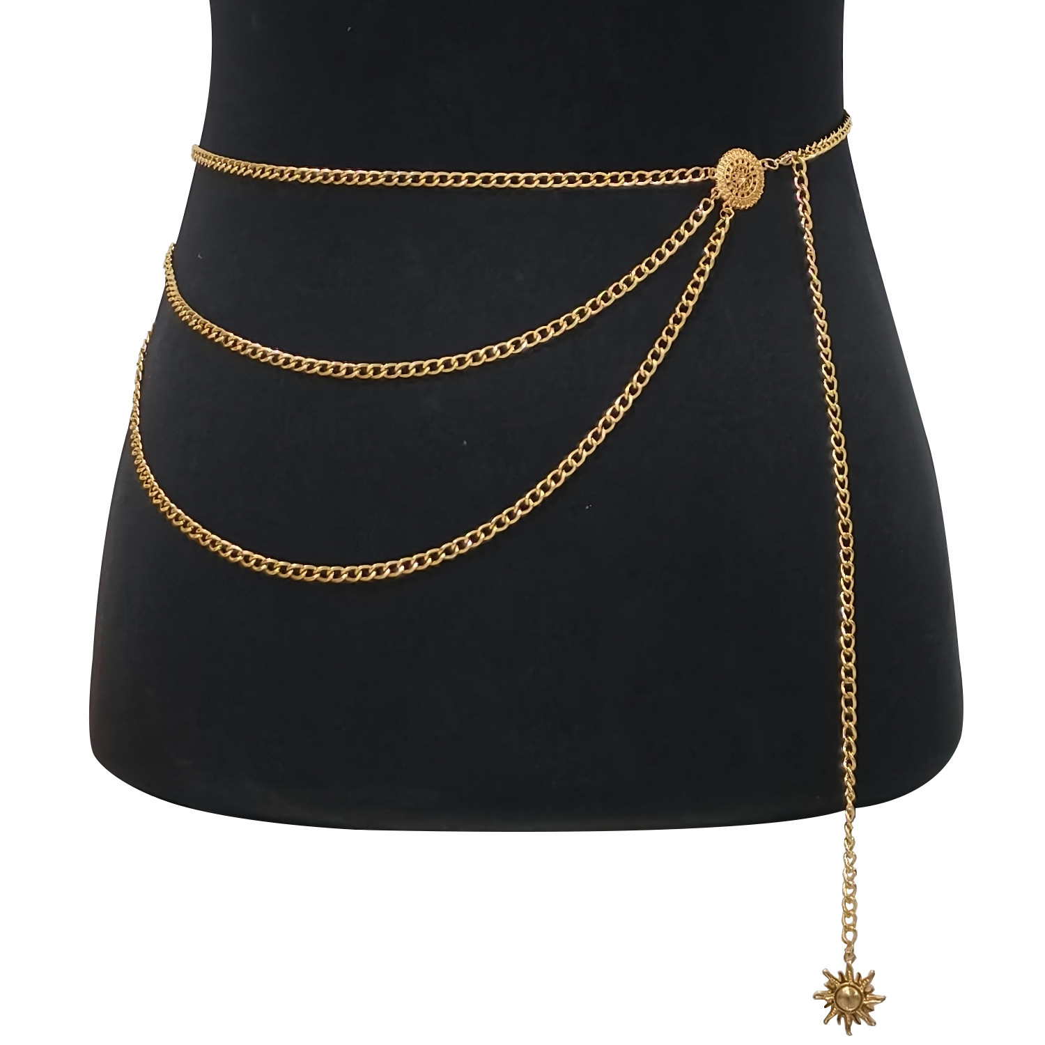 Geometric Flower Waist Chain: Hollow Tassel Body Chain - Fashion Belt Jewelry - Image 5