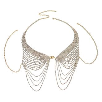 Diamond Angel Wings Body Chain - Runway Tassel Chest Jewelry