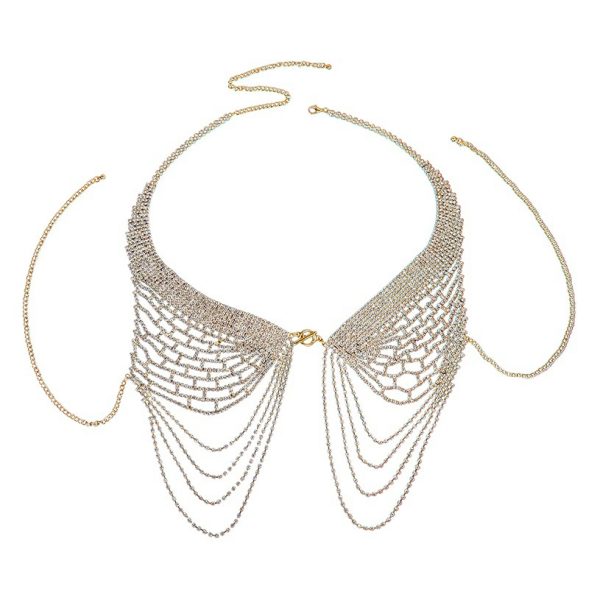 Diamond Angel Wings Body Chain - Runway Tassel Chest Jewelry