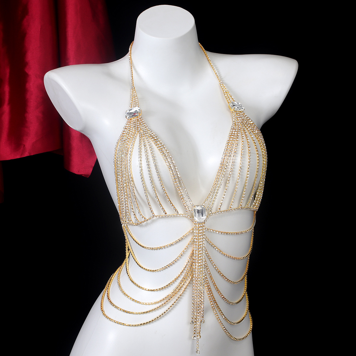 Rhinestone Body Chain: Sexy Bikini Breast Jewelry for Prom & Nightclub