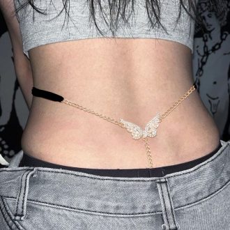 Sexy Rhinestone Body Chain: Diamond Wings Thong Chest Jewelry for Nightclub Parties