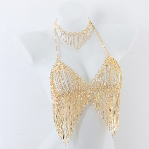 Diamond Tassel Body Chain: Luxury Nightclub Bikini Bra Necklace - Image 3