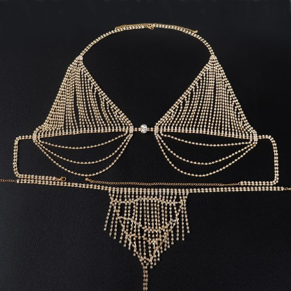 Rhinestone Tassel Body Chain: Sexy Bikini Bra Chest Jewelry - Image 11