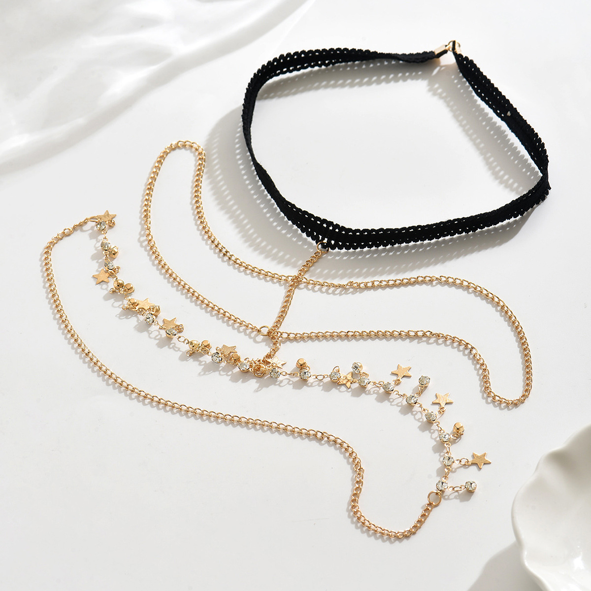 Bohemian Rhinestone Star Thigh Chain - Tassel Body Jewelry - Image 3