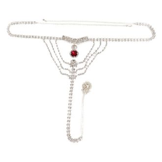 Ruby Rhinestone Bikini Body Chain: Sexy Nightclub Jewelry