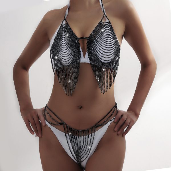 Rhinestone Tassel Body Chain Bra: Sexy Nightclub Bikini Jewelry for Women - Image 2