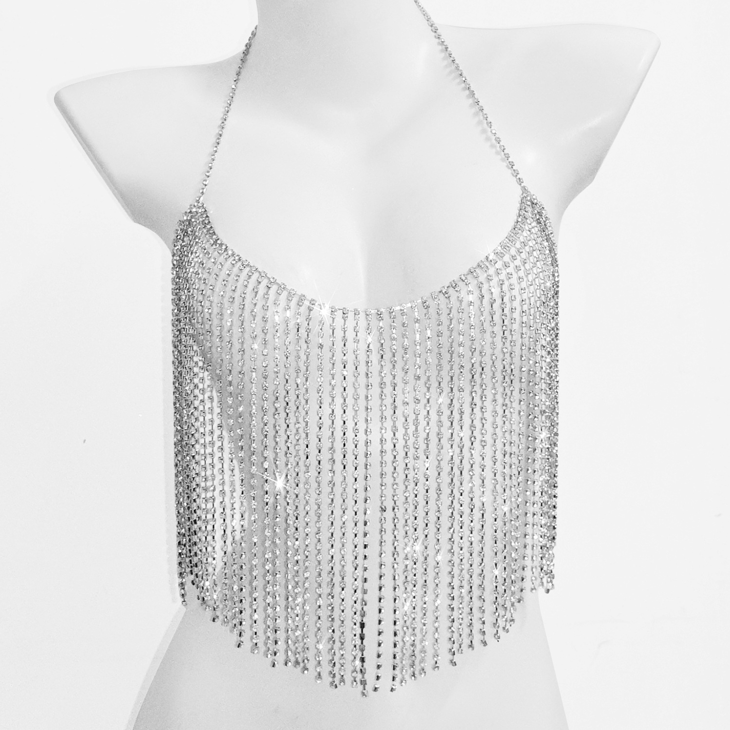 Rhinestone Body Chain: Sexy Tassel Chest Jewelry for Nightclub - Image 6