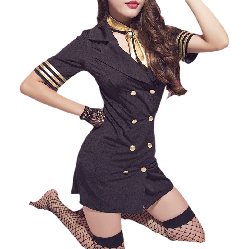 Sexy Stewardess Costume: European American Uniform Temptation L1023